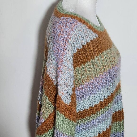 Haptics Colorful Stripe Sweater Size 2X Plus Size Striped Chunky Knit Sweater - Picture 5 of 9